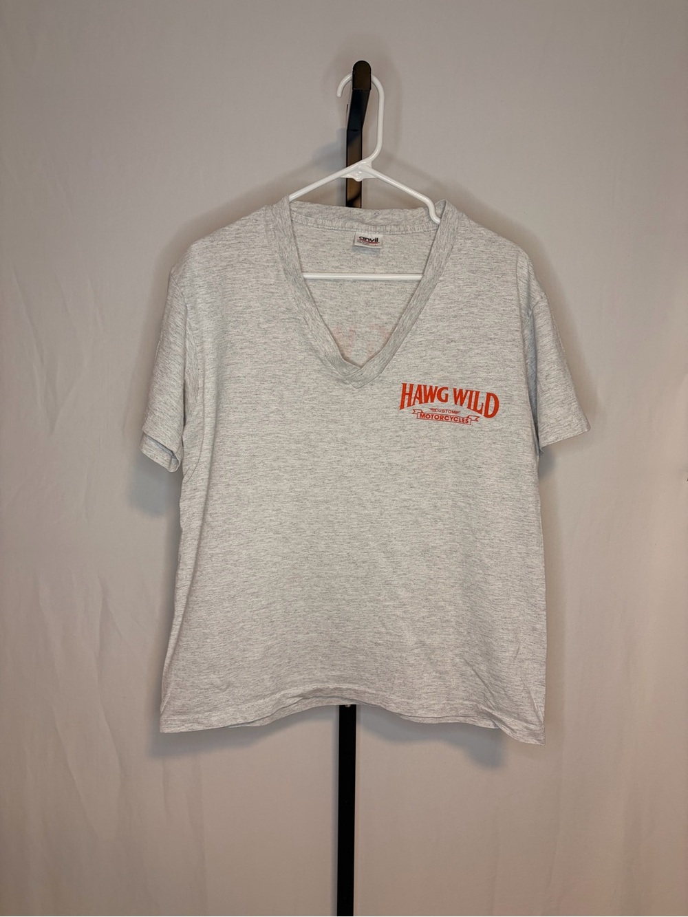 Vintage Hawg Wild Motorcyle V-Neck Graphic Tee